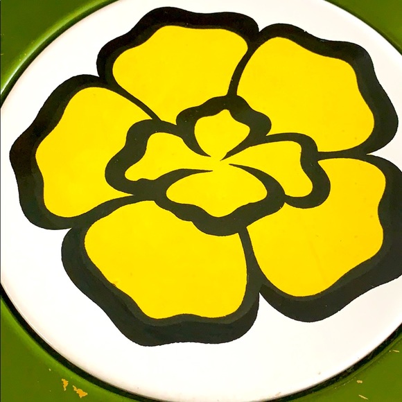 Vintage 1970's Mod Green Cheese and Cracker Tray - Picture 4 of 5